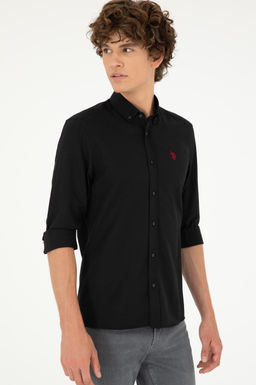 Мужская черная базовая рубашка с длинным рукавом - U.s. polo assn фото 9