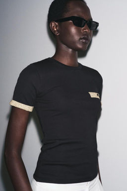 METALLIC THREAD T-SHIRT - Zara фото 9