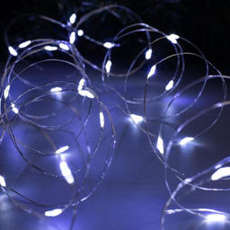 Гирлянда Нить 10 м роса, IP20, серебристая нить, 100 LED, свечение белое, 12 В - Luazon lighting фото 3