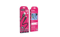 Кабель Type-C - USB, 1 м, "S33", в коробке (iK-3112-S33b) "SmartBuy", черный, 5A