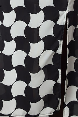 Limited Edition Siyah Geometrik Desenli Duz Kesim Midi Dokuma Elbise TWOAW25EL00290 - Trendyolmilla фото 8