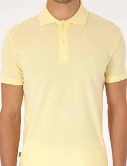 A__k Sar_ Slim Fit %100 Pamuk K_vr_lmaz D__meli Polo Yaka Basic Ti__rt