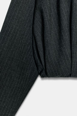 SHORT PINSTRIPE BALLOON BOMBER JACKET - Zara фото 8