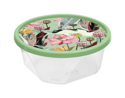 Цена за 2 шт. Контейнер для продуктов круглый 0,85л с декором (зеленый) 222132918/08