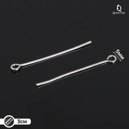 Штифт с петлёй СМ-1083, 3 см, упаковка 100 гр, цвет серебро