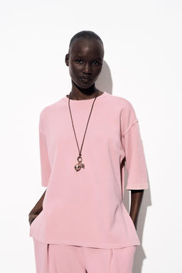 WASHED EFFECT INTERLOCK T-SHIRT - Zara фото 2