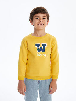 Bisiklet Yaka Uzun Kollu Bask?l? Erkek Bebek Sweatshirt - Waikiki фото 4
