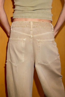 JEANS CINTURA DOBLADA TRF TIRO MEDIO / Tostado - Zara фото 13