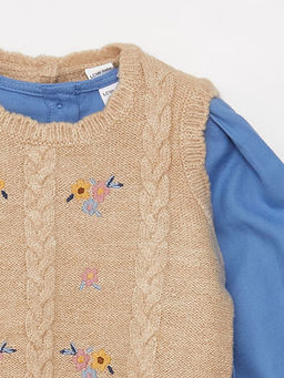 Bisiklet Yaka K?z Bebek Elbise ve S?veter 2li Tak?m - Waikiki фото 2