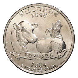 Монета 25 центов 2004 года P Штаты и территории - Висконсин