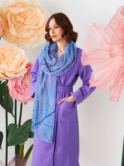 Большой, мягкий, тонкий и очень нежный двусторонний палантин с рисунком в стиле арт-деко - Tantino фото 5