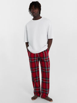 Брюки мужские в красную клетку