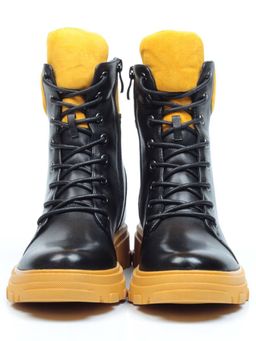01-B2014B-500A-2 BLACK Ботинки демисезонные женские (натуральная кожа, натуральная замша, байка) - Фабричный китай фото 8