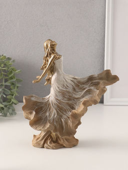 Фигурка полистоун «Перерождение. Девушка в летящем платье», бежевый, 22.5×8.5×25 см