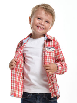 Рубашка в клетку классический стиль UD 7976 клетка желтая - Mini maxi фото 9