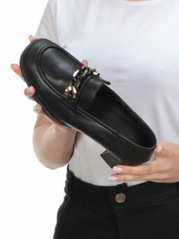 03-PDG196-1 BLACK Лоферы женские (натуральная кожа) - Фабричный китай фото 2