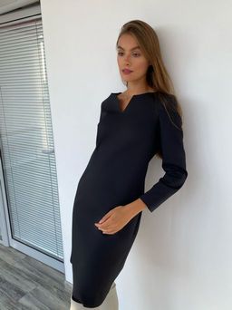 2348 Платье с фигурной горловиной чёрное - Martichelli фото 5