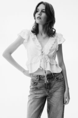 Blusa de sat?n con volantes - H&m фото 3