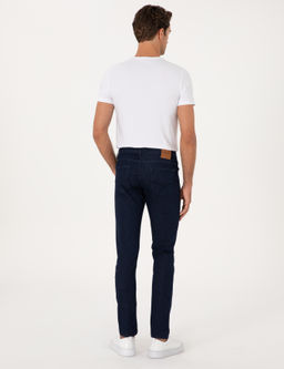 Lacivert Slim Fit Pamuk Kar___ml_ Jean Pantolon