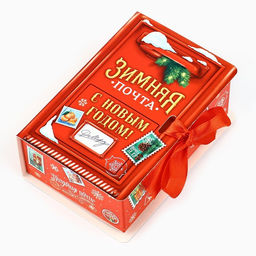 Цена за 2 шт. Складная новогодняя коробка-книга Зимняя почта, 12 х 8 х 4.5 см
