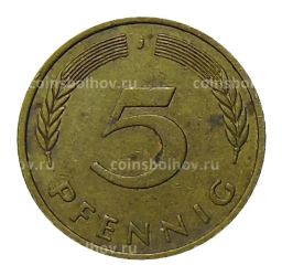 Монета 5 пфеннигов 1975 года J Германия