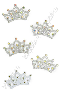 Патчи из фетра со стразами "Корона" 5,5*3,5 см (10 шт) SF-7699