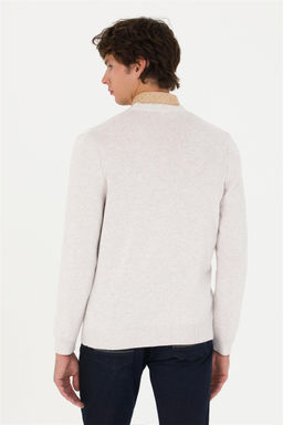 U. S. Polo Assn Мужской базовый трикотажный кардиган Stone Melange - U.s. polo assn фото 5