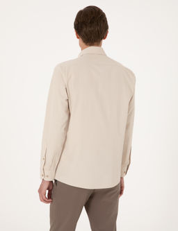 Bej Slim Fit Uzun Kollu Basic G_mlek - Pierre cardin фото 5