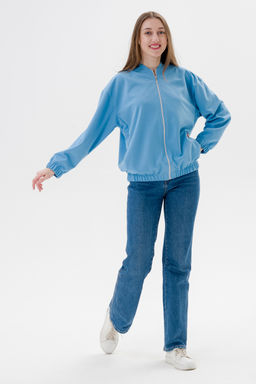 Бомбер из коттон фита небесный макси - Амадэль фото 4