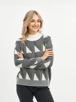 водолазка женская из шерсти с ромбами - Glenfield фото 8