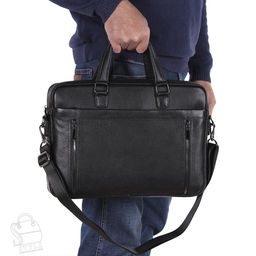 Портфель мужской кожаный 8223-8QH black Heanbag  в Новосибирске