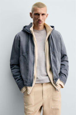 WASHED HOODED JACKET