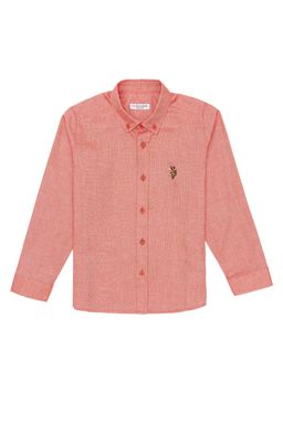 U. S. Polo Assn Красная базовая рубашка с длинным рукавом для мальчика