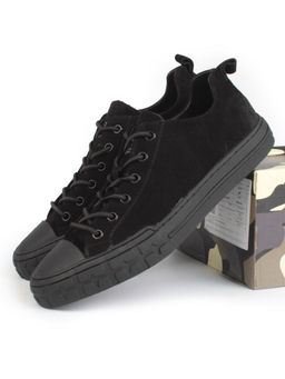 03-N72699-1 BLACK Полуботинки спортивные мужские (натуральная замша)