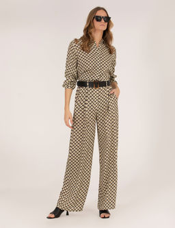 Siyah Y_ksek Bel Loose Fit Pantolon