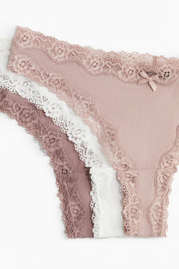 Pack de 5 bragas Brazilian de microfibra y encaje - H&m фото 3