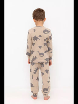 Crockid _ К 1552/темно-бежевый,дино пижама дет