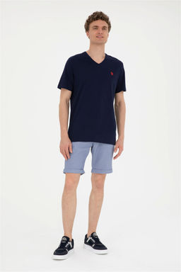 Футболка мужская U.S. Polo Assn базовая темно-синяя из хлопка фото 4