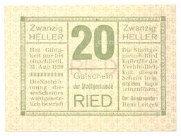 20 геллеров 1920 года Австрия  Нотгельд
