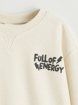 Bask?l? Erkek ?ocuk Sweatshirt