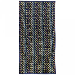 "Missoni-3002" Полотенце махровое 70х140см, плотность 375гр/м2, 100% хлопок, велюр, синий, Bolangde (Китай)