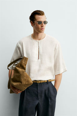 CAMISA RELAXED FIT 100% LINO / Blanco roto - Zara фото 2