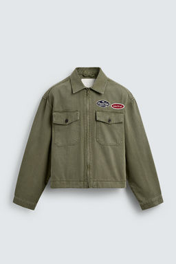 CAZADORA CROPPED FIT PARCHES / Khaki - Zara фото 7