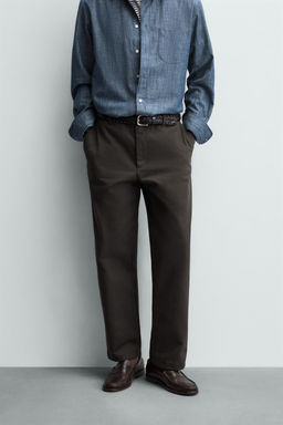 PANTAL?N STRAIGHT FIT ESTRUCTURA / Marr?n - Zara фото 2