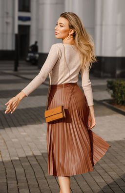 Юбка гофре карамельный - Donna saggia фото 2