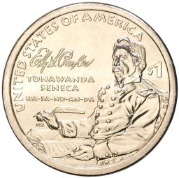 Монета 1 доллар 2022 года D США Коренные американцы Эли Самюэль Паркер