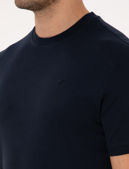 Lacivert Regular Fit %100 Pamuk Bisiklet Yaka Basic T-shirt - Cacharel фото 7