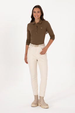 Kad_n Haki Basic Polo Yaka Sweatsh_rt Sepette S_rpriz _ndirim - U.s. polo assn фото 11