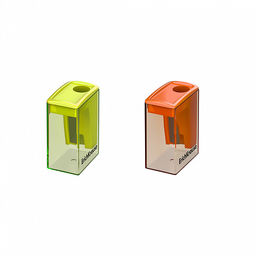 Цена за 28 шт. Точилка пластиковая ErichKrause City Mini, Neon, с контейнером, ассорти (в коробке-дисплее по 28 шт) фото 2