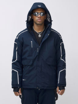 Горнолыжный костюм мужской зимний темно-синего цвета 390TS - Leifensh фото 12